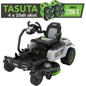 Nullpöörderaadiusega rooliga juhitav akumurutraktor EGO ZT4201E-S. Murutraktoriga TASUTA kaasa 4x10 Ah akut!