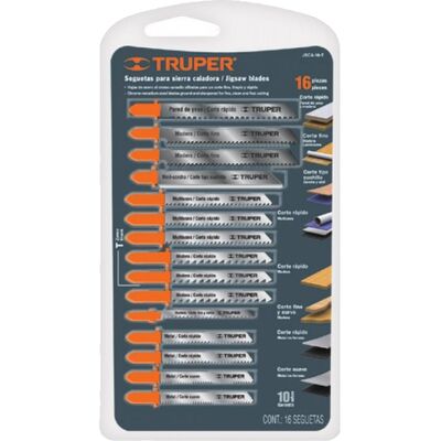 Tikksaelehtede kmpl puidule, metallile ja plastile 16 osa 16705