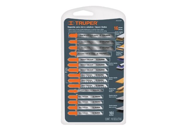 Tikksaelehtede kmpl puidule, metallile ja plastile 16 osa 16705